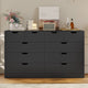 HAUOMS 35.1 Inch Tall Dresser with 10 Drawer Modern Large Chest for Bedroom Living Room Entryway