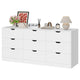 HAUOMS 63 Inch Wide Dresser with 9 Drawer  Long Modern Dressers for Bedroom Living Room Hallway
