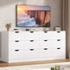HAUOMS 31.5 Inch Tall Dresser with 12 Drawer Long Modern Dressers for Bedroom Living Room Hallway