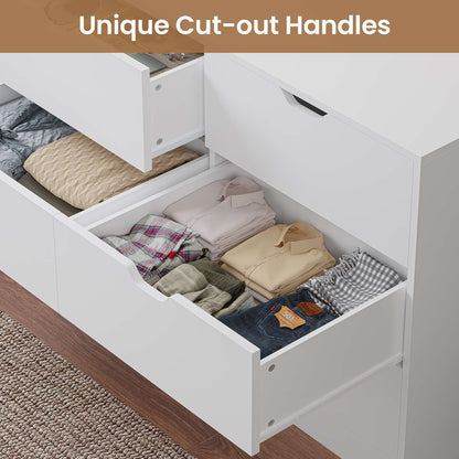 HAUOMS 63 Inch Wide Dresser with 9 Drawer  Long Modern Dressers for Bedroom Living Room Hallway