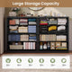 HAUOMS 55 Inch Wide Dresser with 8 Drawer Black Modern Chest for Bedroom Living Room Entryway