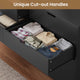 HAUOMS 55 Inch Wide Dresser with 8 Drawer Black Modern Chest for Bedroom Living Room Entryway