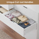 HAUOMS 55 Inch Wide Dresser with 8 Drawer Black Modern Chest for Bedroom Living Room Entryway
