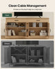 HAUOMS 31.5 Inch Coffee Bar Cabinet with Glass Doors and Drawer Modern Farmhouse Buffet with 3-Level Adjustable Shelf  Storage Console for Kitchen Living Room