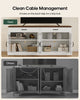 HAUOMS 31.5 Inch Coffee Bar Cabinet with Glass Doors and Drawer Modern Farmhouse Buffet with 3-Level Adjustable Shelf  Storage Console for Kitchen Living Room