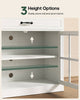 HAUOMS 31.5 Inch Coffee Bar Cabinet with Glass Doors and Drawer Modern Farmhouse Buffet with 3-Level Adjustable Shelf  Storage Console for Kitchen Living Room