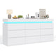 HAUOMS 63 Inch Wide Dresser with LED Light and 9 Drawer Modern Chest for Bedroom Living Room Entryway Hallway