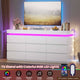 HAUOMS 63 Inch Wide Dresser with LED Light and 9 Drawer Modern Chest for Bedroom Living Room Entryway Hallway