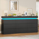 HAUOMS 63 Inch Wide Dresser with LED Light and 9 Drawer Modern Chest for Bedroom Living Room Entryway Hallway