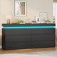HAUOMS 63 Inch Wide Dresser with LED Light and 12 Drawer Modern Chest for Bedroom Living Room Entryway Hallway