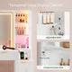 HAUOMS Vanity with 8 Drawers and Charging Station Fluted Makeup Vanity Desk with Mirror and LED Lights for Girls Women
