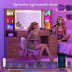 HAUOMS 59.1 Inch Vanity with Mirror and Sound Sync LED Lights Large Fluted Vanity Table with 8 Drawers Charging Station
