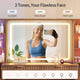 HAUOMS 59.1 Inch Vanity with Mirror and Sound Sync LED Lights Large Fluted Vanity Table with 8 Drawers Charging Station
