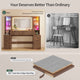 HAUOMS 59.1 Inch Vanity with Mirror and Sound Sync LED Lights Large Fluted Vanity Table with 8 Drawers Charging Station