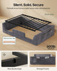 HAUOMS Full Floor Bed with Slats and High Rails 2-in-1 Convertible Beds with Upholstered Teddy Boucle Curve Round Frame for Girls and Boys