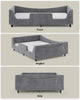 HAUOMS Full Floor Bed with Slats and High Rails 2-in-1 Convertible Beds with Upholstered Teddy Boucle Curve Round Frame for Girls and Boys