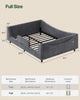 HAUOMS Full Floor Bed with Slats and High Rails 2-in-1 Convertible Beds with Upholstered Teddy Boucle Curve Round Frame for Girls and Boys