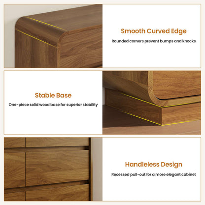 HAUOMS 59 Inch Wide Dresser with 9 Drawers Modern Dressers Curved Profile Design Wooden Chest for Living Room Hallway Bedroom