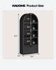 HAUOMS 76.6 inch tall Arched Bookshelf with Moveable Storage Bench and 5-Tier Wood Bookcase Multi-Functional Display Cabinet with Storage for Living Room Entryway