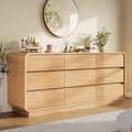 HAUOMS 59 Inch Wide Dresser with 9 Drawers Modern Dressers Curved Profile Design Wooden Chest for Living Room Hallway Bedroom