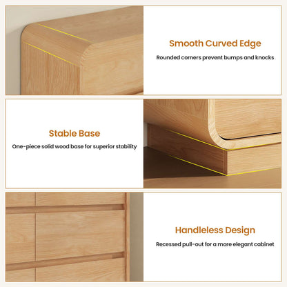 HAUOMS 59 Inch Wide Dresser with 9 Drawers Modern Dressers Curved Profile Design Wooden Chest for Living Room Hallway Bedroom