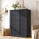 HAUOMS 43.3 Tall Inch Dresser with 5 Drawer Fluted Wood Chest Storage Cabinet for Living Room Hallway Entryway Home Office