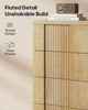 HAUOMS 43.3 Tall Inch Dresser with 5 Drawer Fluted Wood Chest Storage Cabinet for Living Room Hallway Entryway Home Office