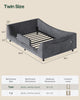HAUOMS Twin Floor Bed with Slats and High Rails Upholstered  2-in-1 Beds with Teddy Boucle Curve Round Frame for Girls and Boys