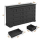 HAUOMS 55.1 inch wide Dresser With 10 Storage Drawers for Bedroom and living room