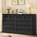 HAUOMS 55.1 inch wide Dresser With 10 Storage Drawers for Bedroom and living room