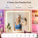 HAUOMS Vanity with 8 Drawers and Charging Station Fluted Makeup Vanity Desk with Mirror and LED Lights for Girls Women