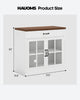 HAUOMS 31.5 Inch Coffee Bar Cabinet with Glass Doors and Drawer Modern Farmhouse Buffet with 3-Level Adjustable Shelf  Storage Console for Kitchen Living Room