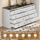 HAUOMS 55.1 inch wide Dresser With 10 Storage Drawers for Bedroom and living room