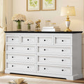 HAUOMS 55.1 inch wide Dresser With 10 Storage Drawers for Bedroom and living room
