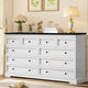 HAUOMS 55.1 inch wide Dresser With 10 Storage Drawers for Bedroom and living room