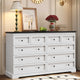 HAUOMS 55.1 inch wide Dresser With 10 Storage Drawers for Bedroom and living room
