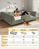 HAUOMS Full Floor Bed with Slats and High Rails 2-in-1 Convertible Beds with Upholstered Teddy Boucle Curve Round Frame for Girls and Boys