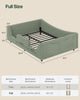 HAUOMS Full Floor Bed with Slats and High Rails 2-in-1 Convertible Beds with Upholstered Teddy Boucle Curve Round Frame for Girls and Boys