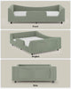 HAUOMS Full Floor Bed with Slats and High Rails 2-in-1 Convertible Beds with Upholstered Teddy Boucle Curve Round Frame for Girls and Boys