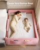 HAUOMS Full Floor Bed with Slats and High Rails 2-in-1 Convertible Beds with Upholstered Teddy Boucle Curve Round Frame for Girls and Boys
