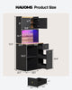 HAUOMS 72 Inch Coffee Bar with Mini Fridge Space and Countertop Bakers Rack with Power Outlets and LED Chasing Lights Kitchen Hutch with Storage
