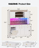 HAUOMS 72.9 Inch Tall Storage Cabinet with Charging Station and LED Lights Kitchen Pantry with Wine Rack and Spacious Drawers Ergonomic Fridge-Door Design