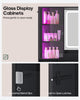 HAUOMS 59.1 Inch Vanity with RGB Sound Sync Lights and charging station Large Makeup Vanity Desk with 2 drawers and 4 glass cabinets for girl and women