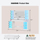 HAUOMS 59.1 Inch Vanity with RGB Sound Sync Lights and charging station Large Makeup Vanity Desk with 2 drawers and 4 glass cabinets for girl and women