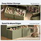 HAUOMS 50 Inch Bookshelf with Reading Nook and Toy Storage Organizer 4-in-1 Kids Bookcase with Padded Bench and 2 Removable Bins for Living Room