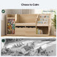 HAUOMS 63 Inch Bookshelf with Storage 5-in-1 Bookcase with Padded Bench and 2 Removable Bins Reading Nook Toy Storage Organizer Open Cubby for Living Room