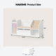 HAUOMS 63 Inch Bookshelf with Storage 5-in-1 Bookcase with Padded Bench and 2 Removable Bins Reading Nook Toy Storage Organizer Open Cubby for Living Room