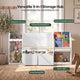 HAUOMS 63 Inch Bookshelf with Storage 5-in-1 Bookcase with Padded Bench and 2 Removable Bins Reading Nook Toy Storage Organizer Open Cubby for Living Room