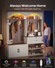HAUOMS 59.1 inch Hall Tree with Bench and Shoe Storage Arched Farmhouse Organizer with LED Light Adjustable Shelves 7 Coat Hooks Drawers and Open Storage for Mudroom Entryway 