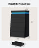 HAUOMS 45.3 Inch Tall Dresser with LED Light and 5 Drawer Modern Chest of Drawers for Bedroom Living Room Entryway